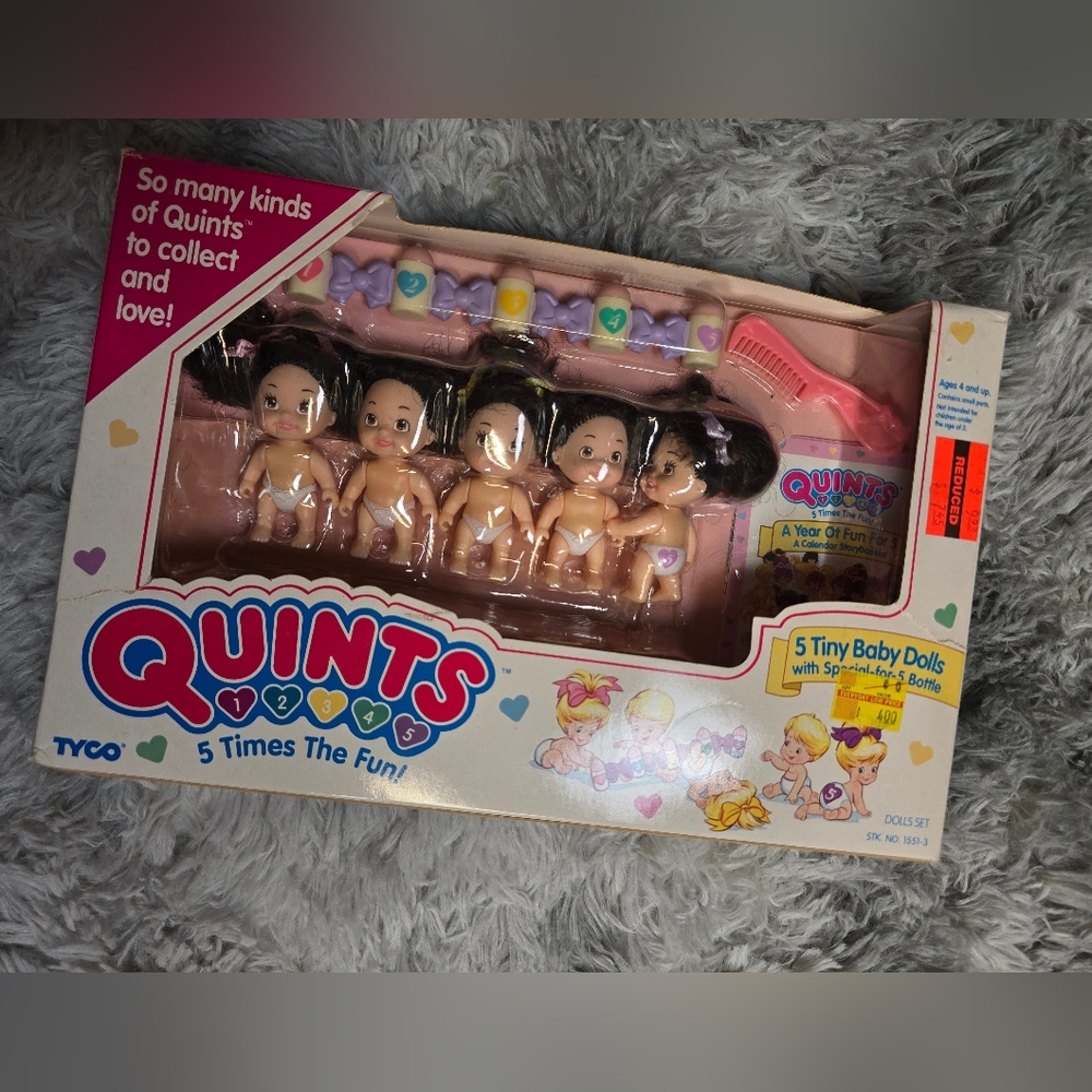 Quints Tiny Baby Dolls Set with Black Hair